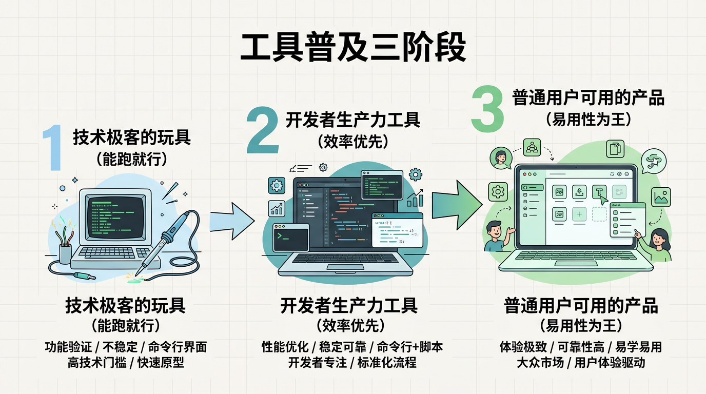 工具普及三个阶段图