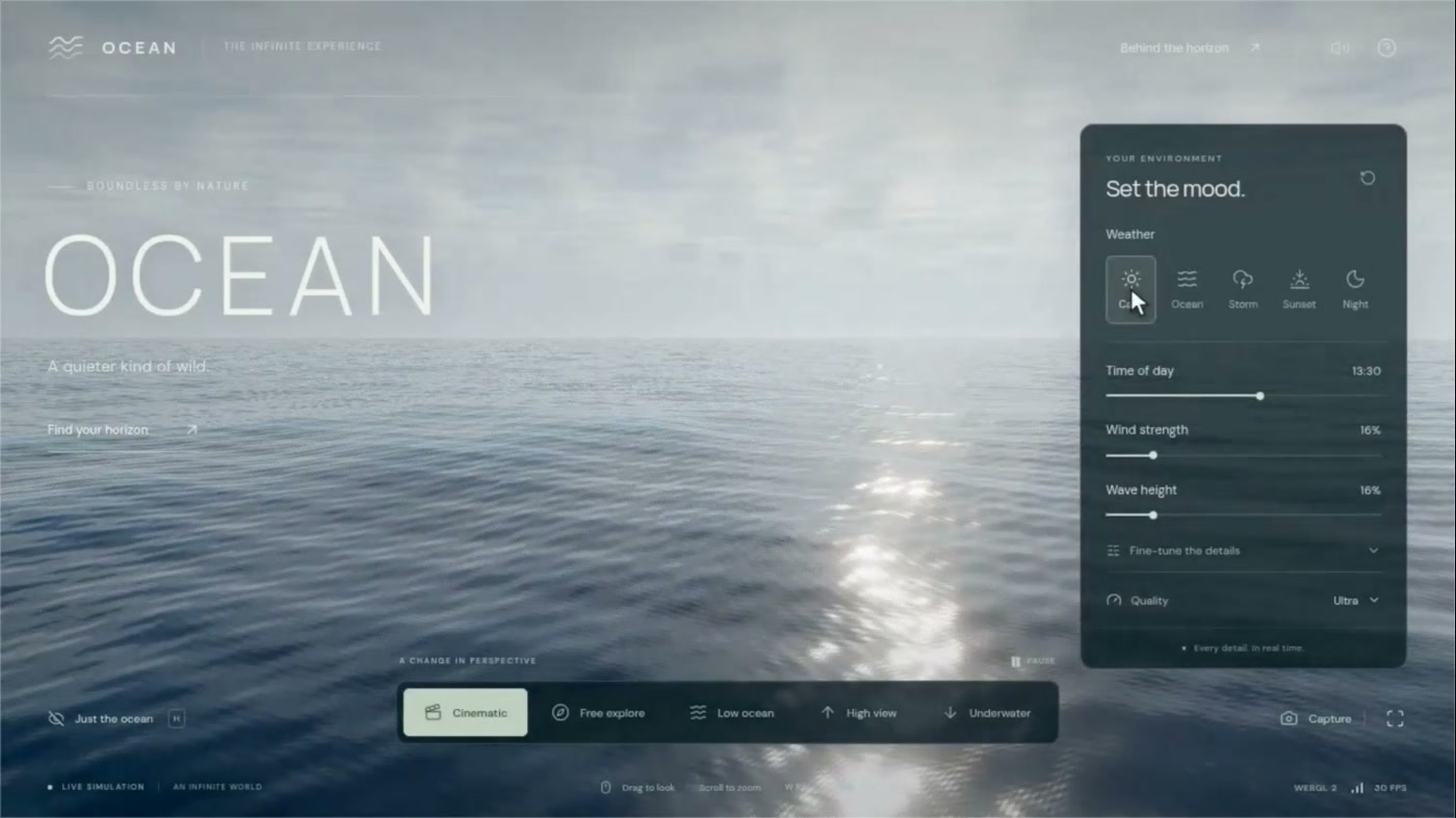海洋模拟器 Calm 白天模式画面